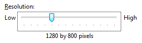 Screen resolutions available in Windows Vista