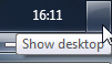 Click on Show Desktop to minimize all your windows