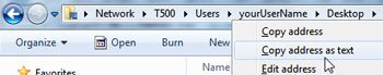 Copy a network address bar from Windows Explorer in Windows 7