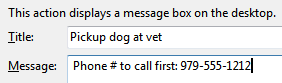 Display a title and message for your reminder popup in Windows 7