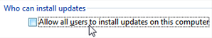 Enable or disable Windows Updates for standard users in Windows 7