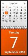 Expanded calendar gadget with full month