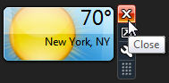 Hide / remove the weather gadget from your desktop