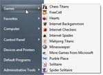 Launch games from the start menu in Windows 7