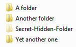 Looking at a hidden folder in Windows Explorer for Windows 7