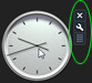 Move your mouse above a desktop gadget to show its toolbar