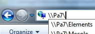 Navigate to a remote computer on the network from Windows 7