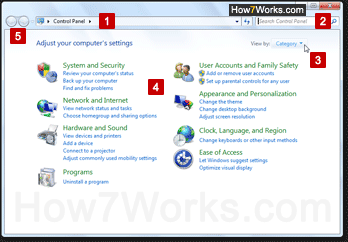 New Control Panel in Windows 7
