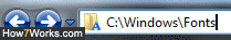Paste a new font in the Windows 7 Fonts folder