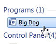 Renamed program shortcut in the Windows 7 start menu