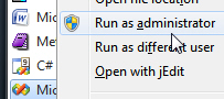 Run programs and applications as administrator in Windows 7
