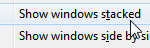 Show windows stacked (horizontally aligned)