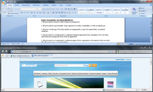 Stacked program windows horizontally aligned in Windows 7