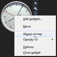 Tell Windows 7 to always keep a gadget on top of other programs