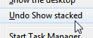 Undo show stacked and restore windows to full screen