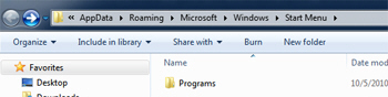 View the content of your Windows 7 start menu in a Windows Explorer folder