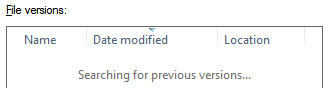 Windows 7 searching for an earlier backup file to restore