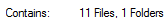 Windows 7 tells you how many files are counted, and the number of subfolders