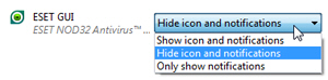 Show or hide icons and notifications from the taskbar