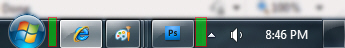 Empty area of taskbar to check locked/unlocked status