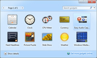 Gadget Gallery in Windows 7