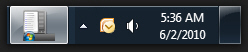 Large icons and date showing in Windows 7 taskbar