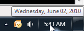 Show the hidden date in the taskbar