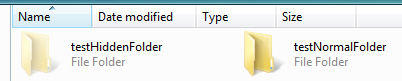 Normal folders and hidden folders