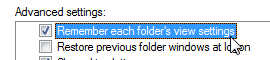 Remember each folder's settings and view in Windows Vista