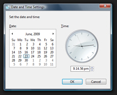 Changing the date and time settings and options in Windows Vista