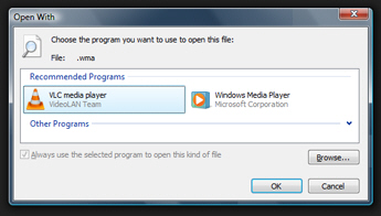 Choose a default handler for file extensions