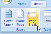 Page breaks in Word 2007